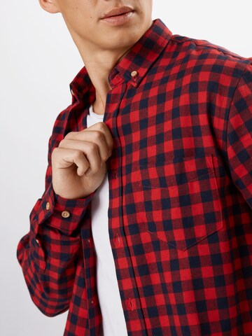 Kronstadt - Regular Fit Camisa 'Johan' em vermelho