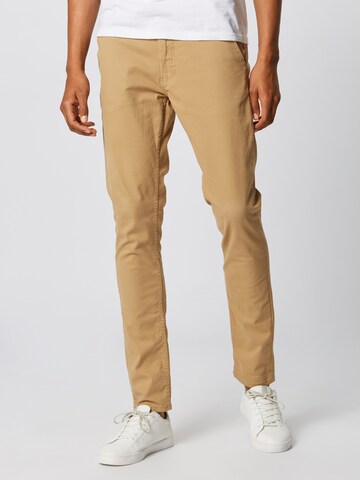 BLEND - Slimfit Calças chino 'Natan' em castanho