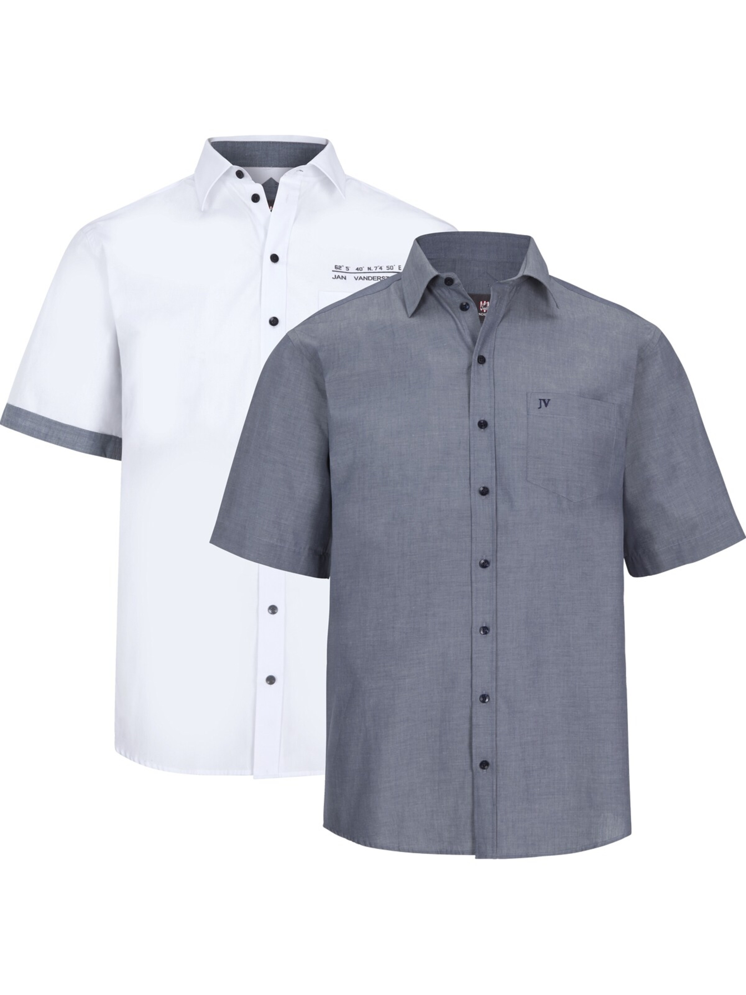 Jan Vanderstorm Doppelpack Hemd 'Evin' in Blau: Vorderseite