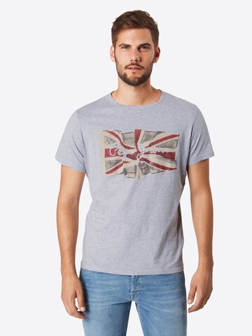 Pepe Jeans T-shirt 'Flag' i grå: framsida