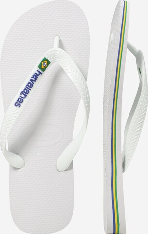 HAVAIANAS Босоножки через палец 'BRASIL' в Белый