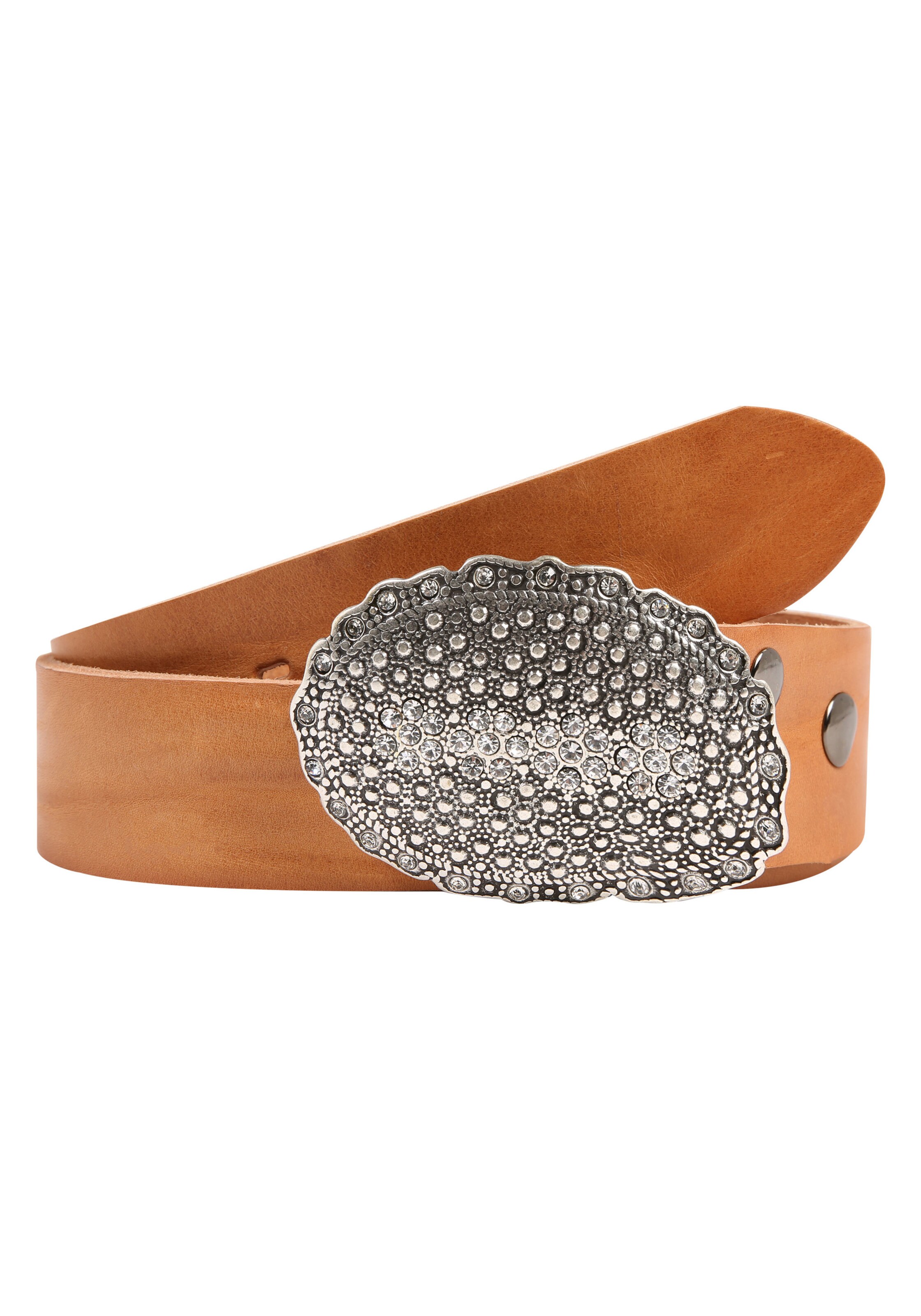 RETTUNGSRING by showroom 019° Ledergürtel 'Masterlux' in Braun: Vorderseite