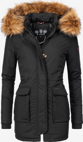 NAVAHOO Winter Coat 'Schneeengel' in Black: front