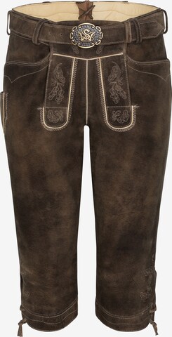 Coupe slim Pantalon folklorique 'Ottfried' SPIETH & WENSKY en marron : devant