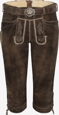 SPIETH & WENSKY Slim fit Traditional Pants 'Ottfried' in Brown: front