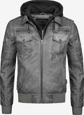 INDICODE JEANS Between-Season Jacket 'Aaron' in Grey: front