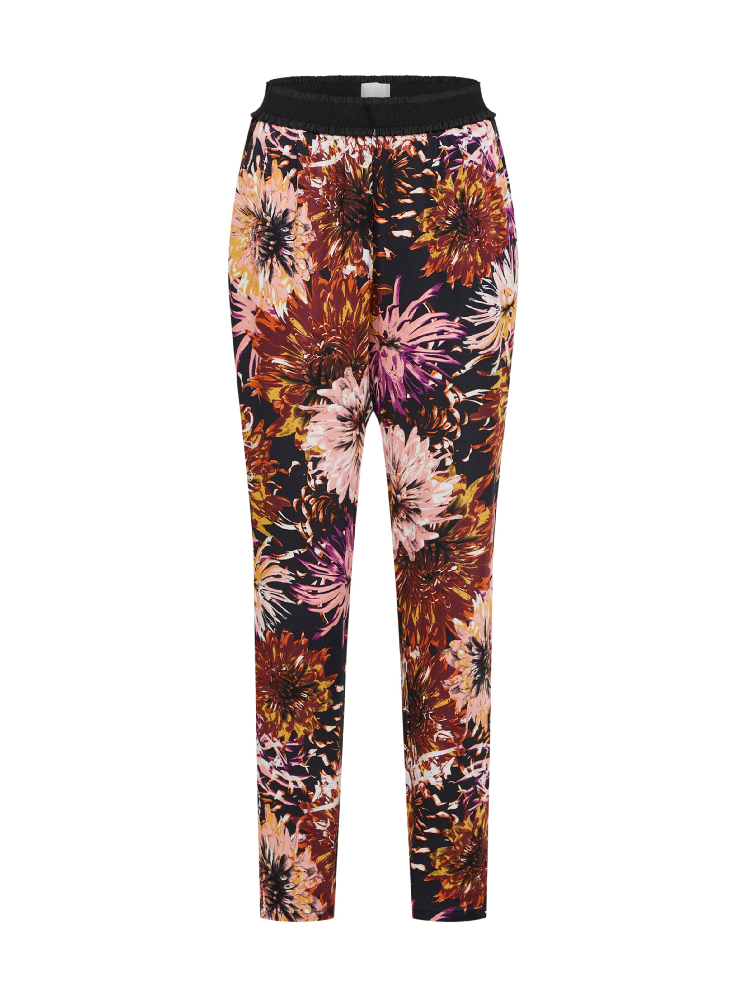 CULTURE Broek 'Dittemarie ' in de kleur Sinaasappel / Zwart: Vooraanzicht