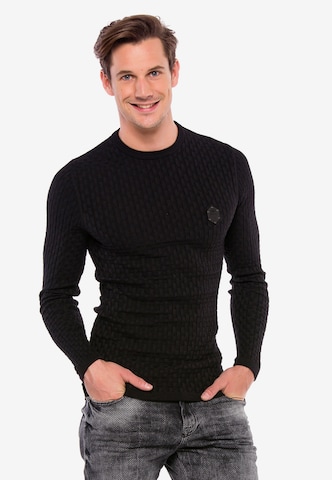 CIPO & BAXX Strickpullover in Schwarz: predná strana