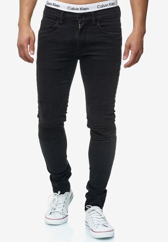 INDICODE JEANS Skinny Jeans 'Ashbridge' in Zwart: voorkant