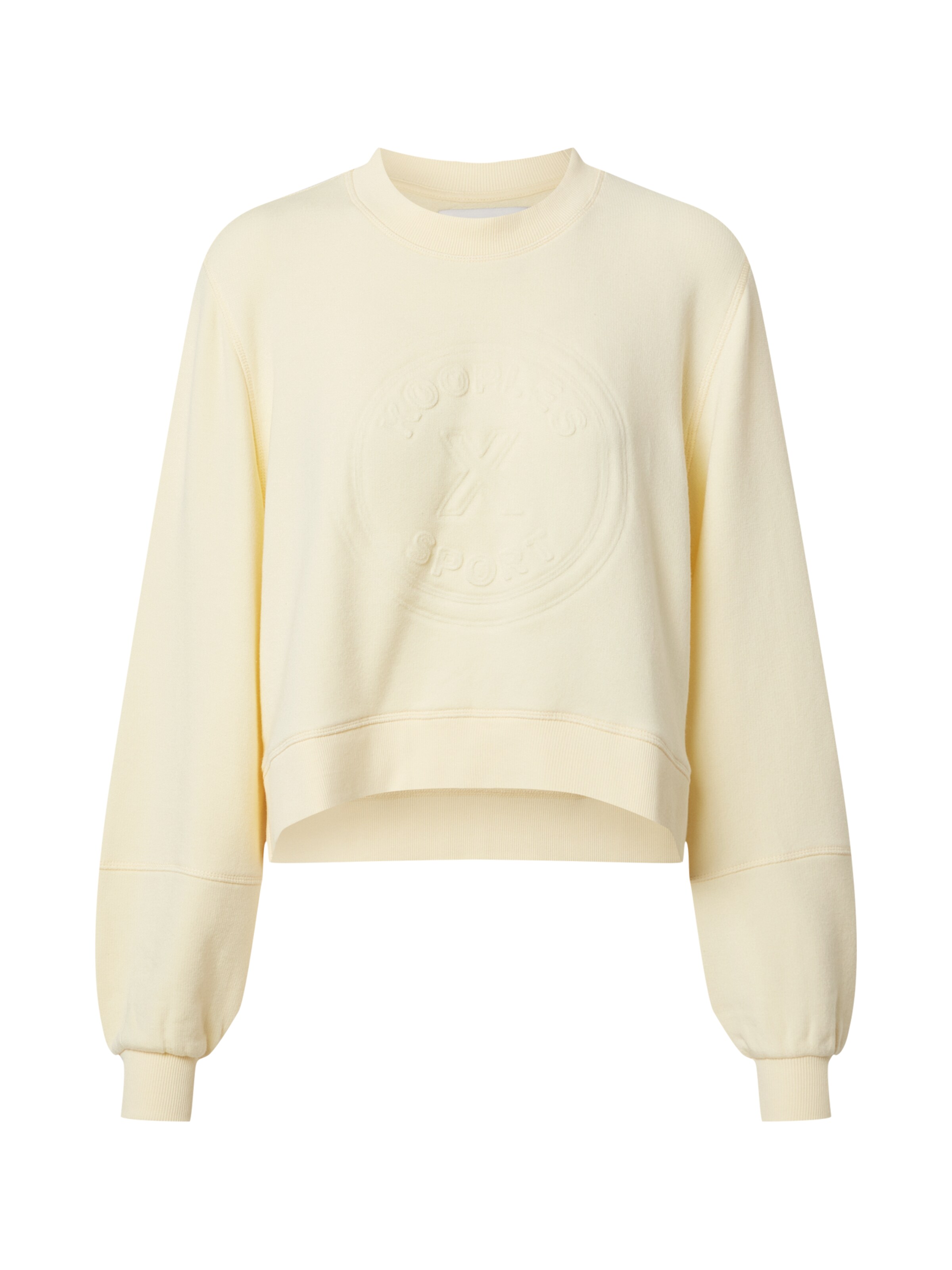 pastel yellow sweatshirt