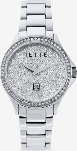 JETTE Analog Watch 'Time Flies' in Silver: front