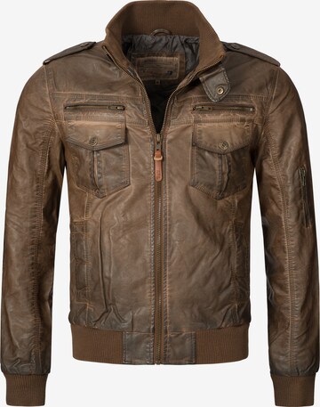 INDICODE JEANS Between-Season Jacket in Brown: front