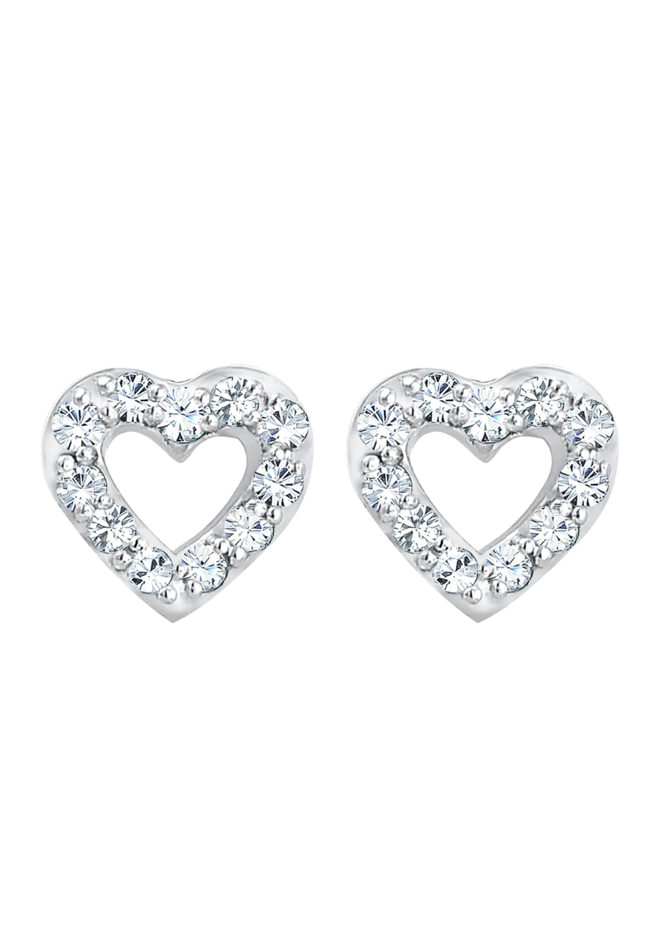 ELLI Oorbellen 'Herz' in Zilver: voorkant