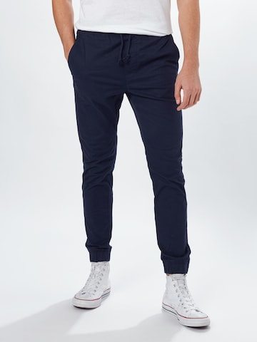 !Solid Tapered Pants in Blue: front