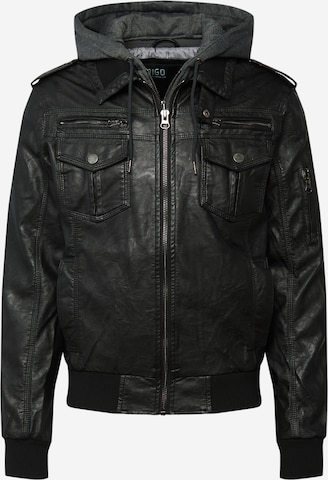 INDICODE JEANS Prehodna jakna 'Aaron' | črna barva: sprednja stran