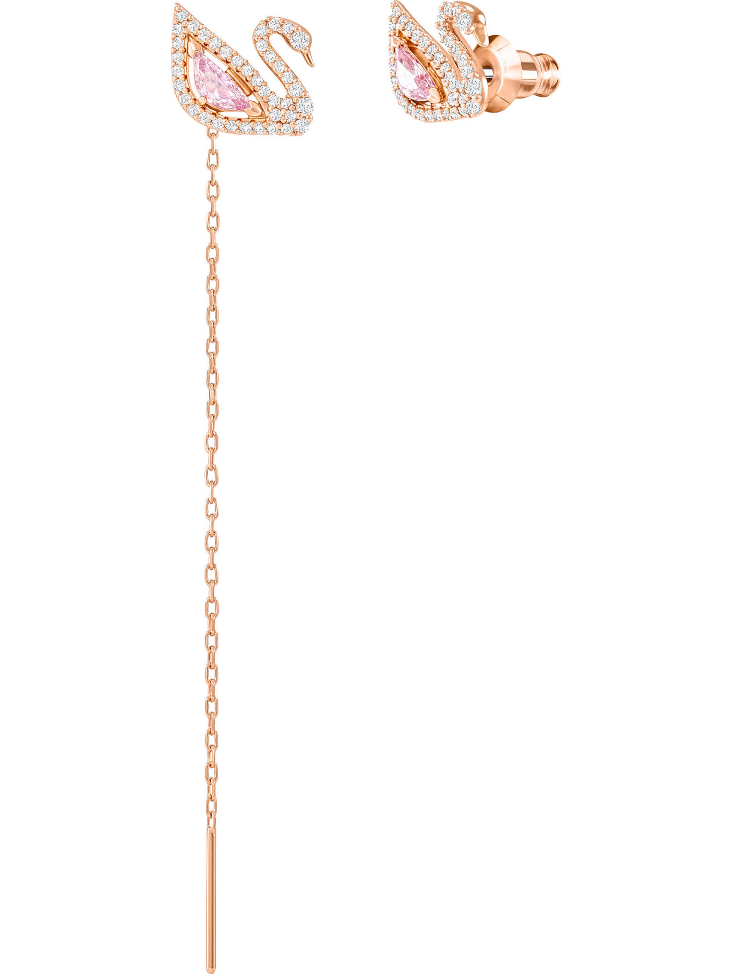 Swarovski Kolczyki 'Swan' w kolorze różowy