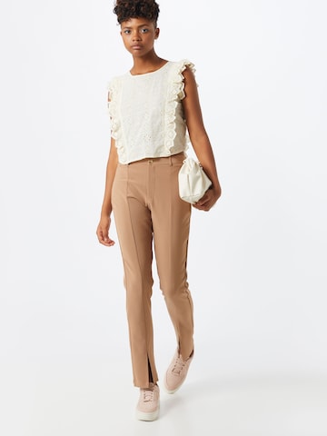 Moves Regular Pleated Pants 'luni 1457' in Beige