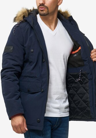 INDICODE JEANS Winterparka 'Leicester' in Blauw