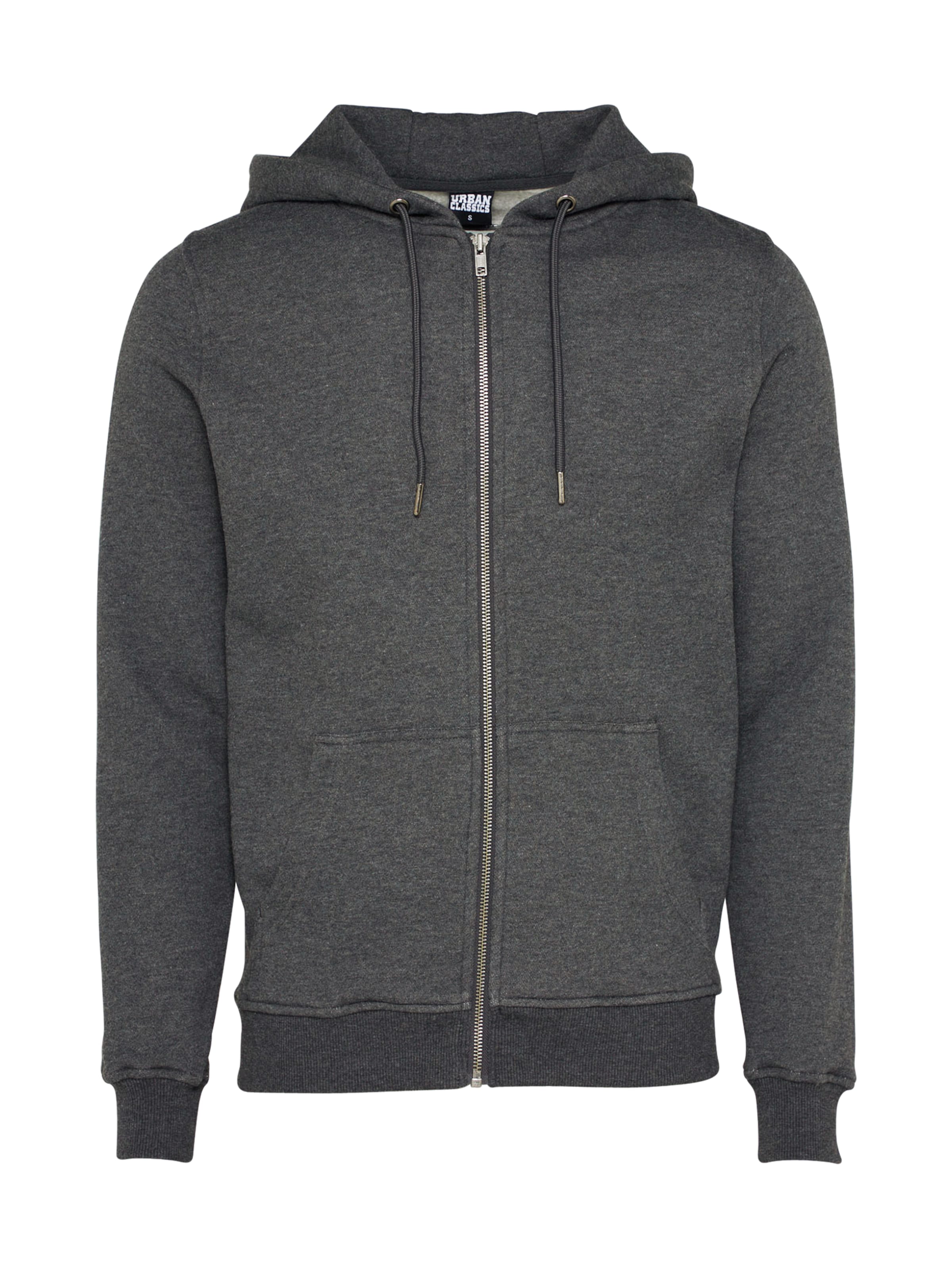 Urban Classics Sweatjacke 'Basic' in Grau: Vorderseite