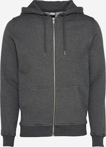 Urban Classics Zip-Up Hoodie 'Basic' in Grey: front