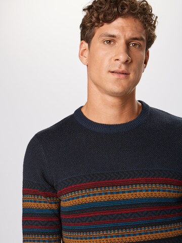 Lindbergh Svetr 'Jacquard knit' – modrá