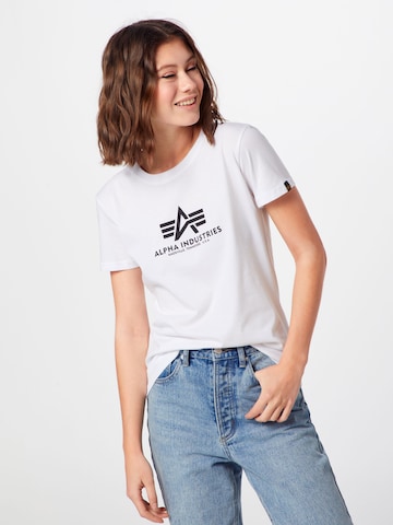 ALPHA INDUSTRIES T-shirt i vit: framsida