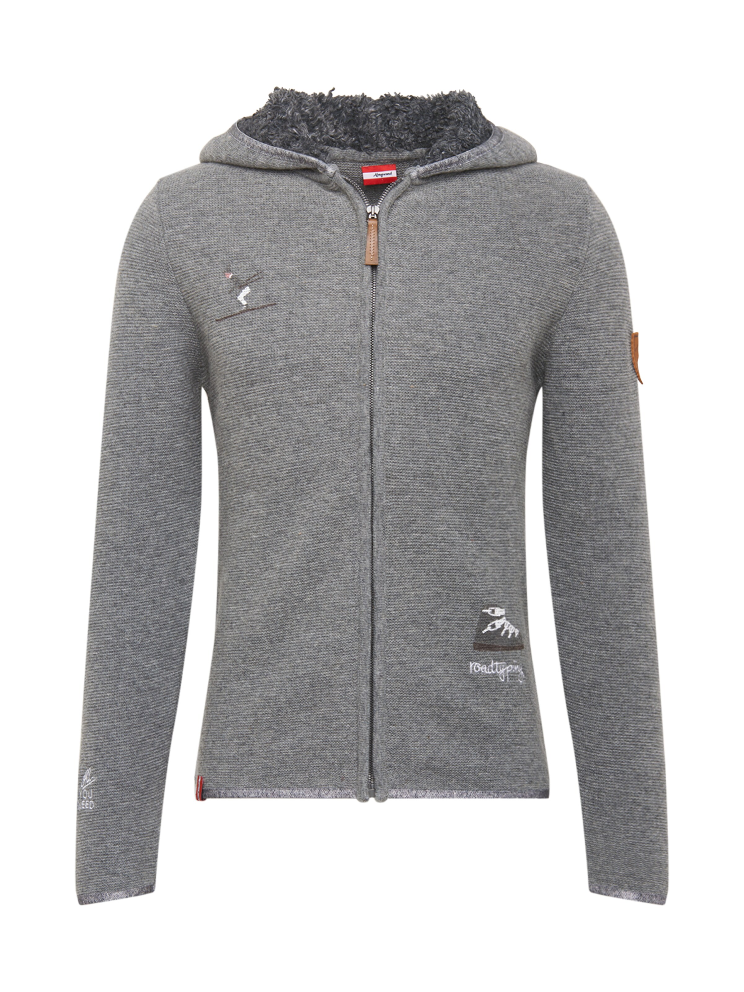 Almgwand - Gebreid vest 'Reiseralm' in de kleur Grijs gemêleerd