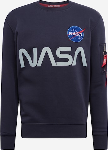 ALPHA INDUSTRIES Sweatshirt 'Nasa' in Blauw: voorkant