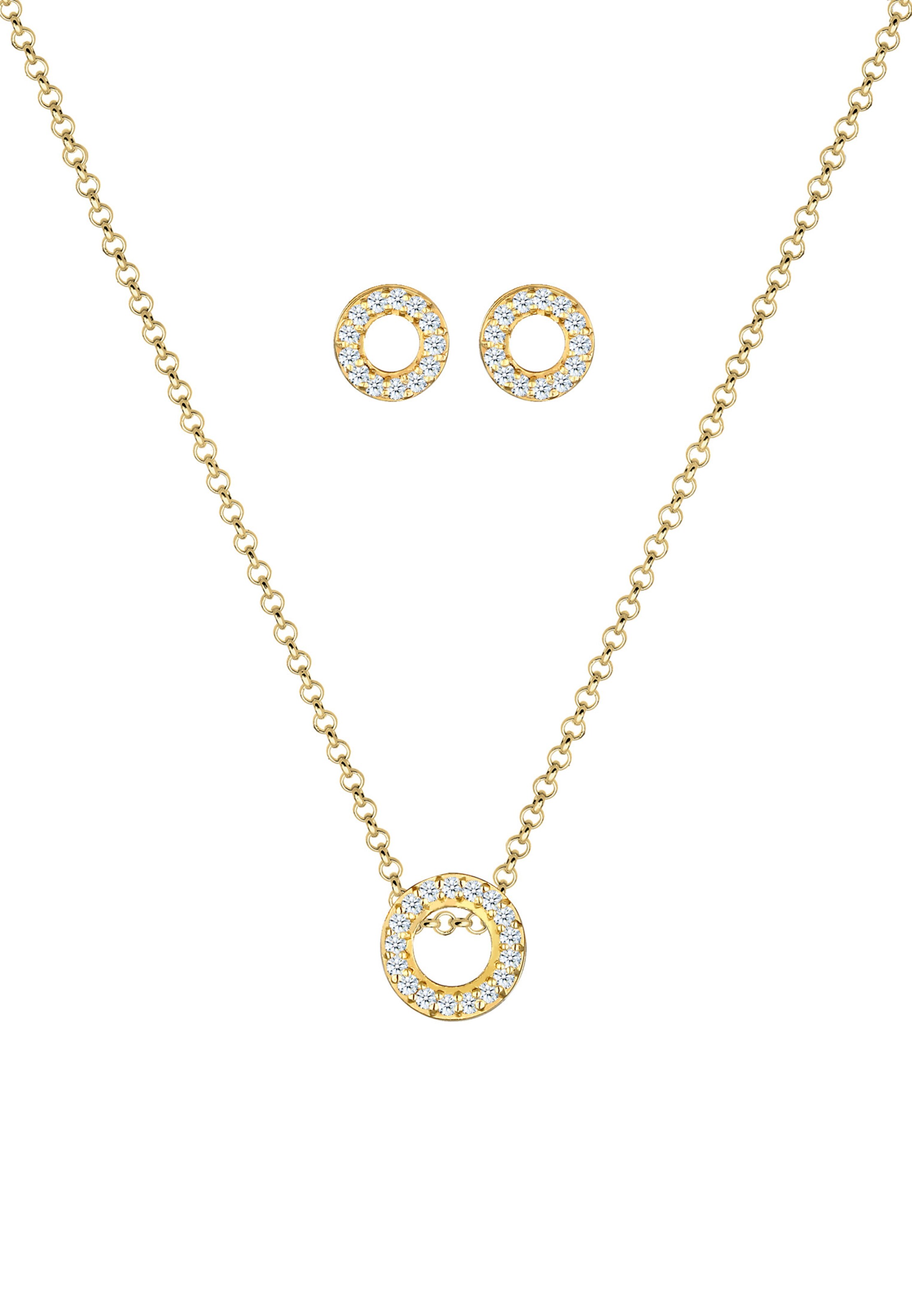 Elli DIAMONDS Sieraden set in Goud: voorkant