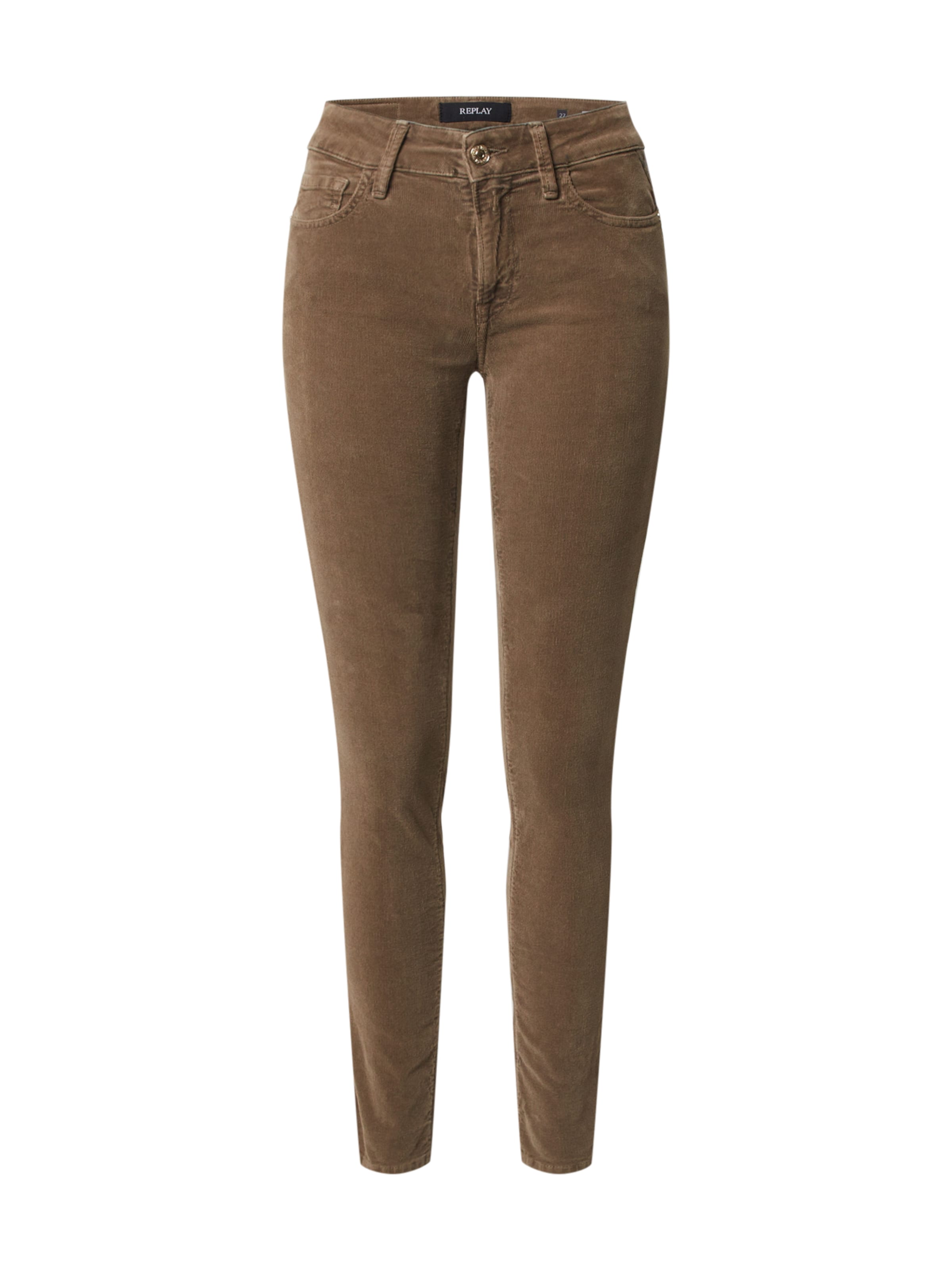 REPLAY Slim fit Trousers 'New Luz' in Beige: front