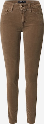 REPLAY Slim fit Trousers 'New Luz' in Beige: front