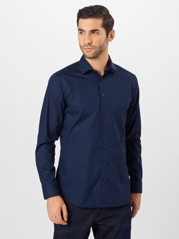 Coupe slim Chemise business SEIDENSTICKER en bleu : devant