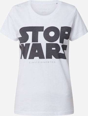 Tricou 'Stop Wars' de la EINSTEIN & NEWTON pe alb: față