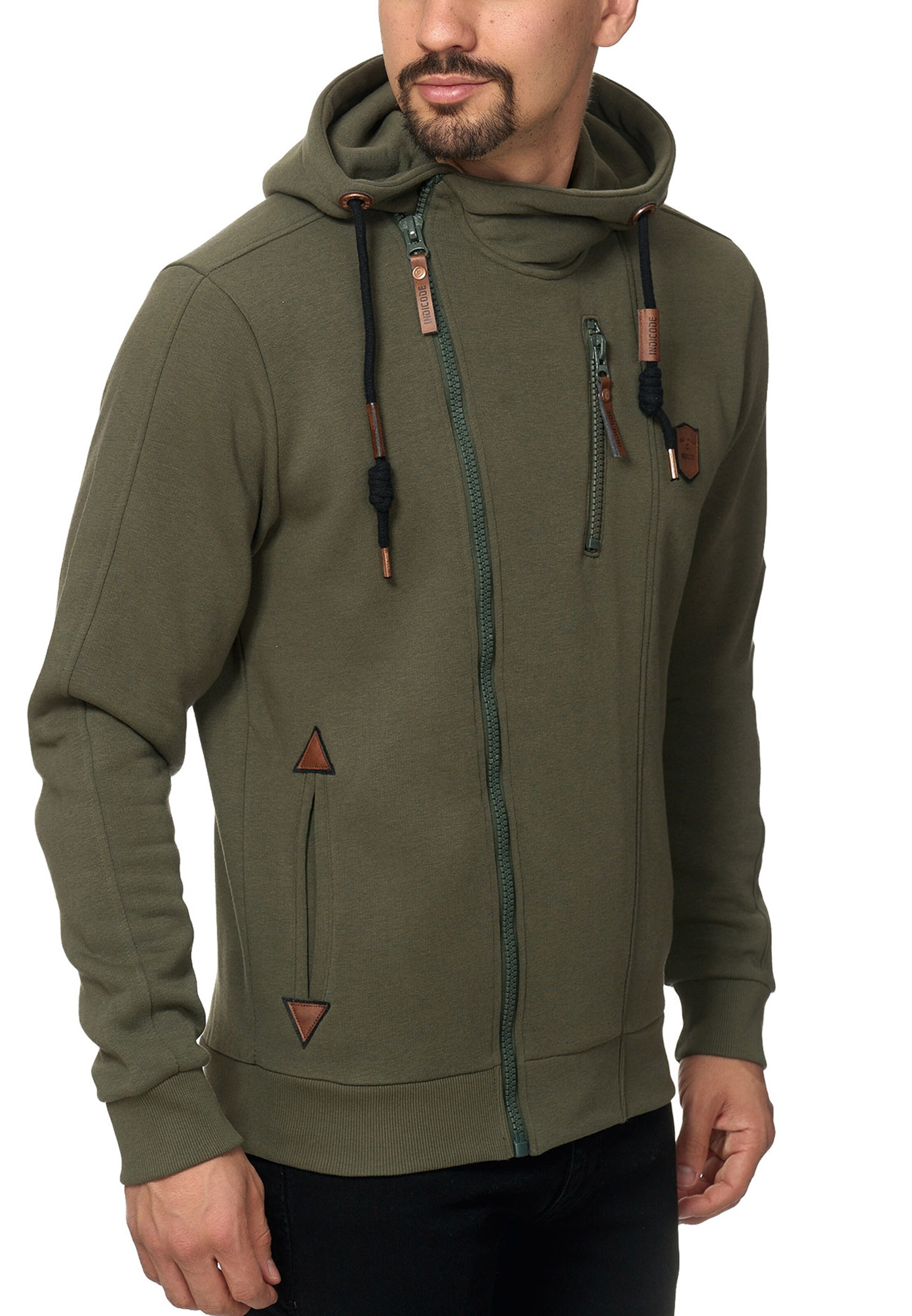 INDICODE JEANS Sweatvest 'Elm' in Groen