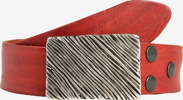 RETTUNGSRING by showroom 019° Ledergürtel mit austauschbarer Seegras-Schließe in Rot: predná strana