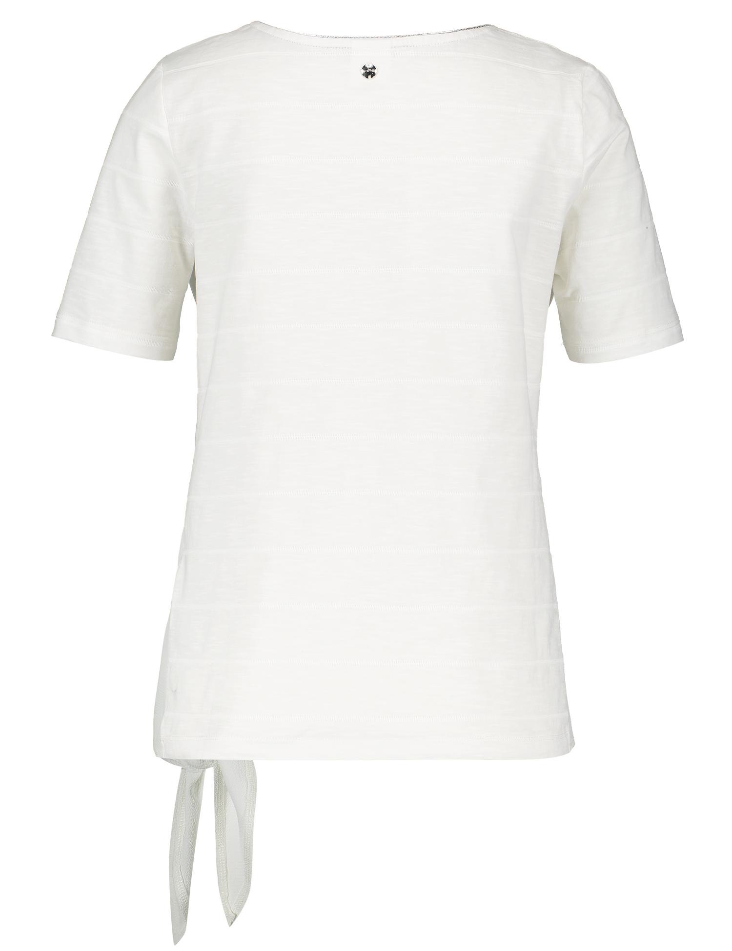 TAIFUN T-Shirt mit Knoten am Saum in Weiß 
