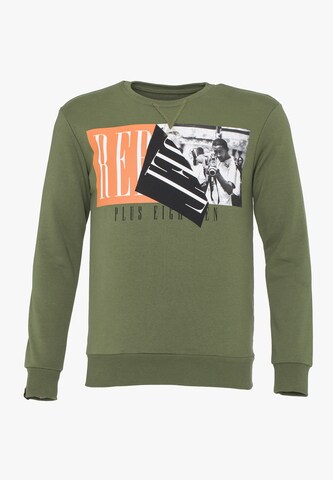 Sweat-shirt PLUS EIGHTEEN en vert : devant