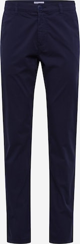 Regular Pantalon chino 'Birch' KnowledgeCotton Apparel en bleu : devant