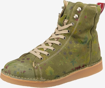 Grünbein Lace-Up Ankle Boots in Green: front