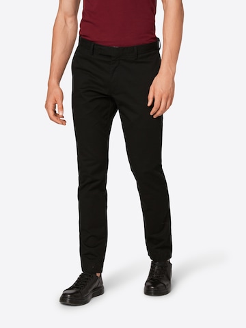 Polo Ralph Lauren - Slimfit Calças chino 'SLFHDNP-FLAT-PANT' em preto: frente