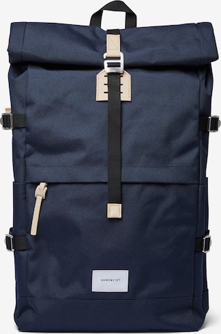 SANDQVIST Backpack 'BERNT' in Blue: front