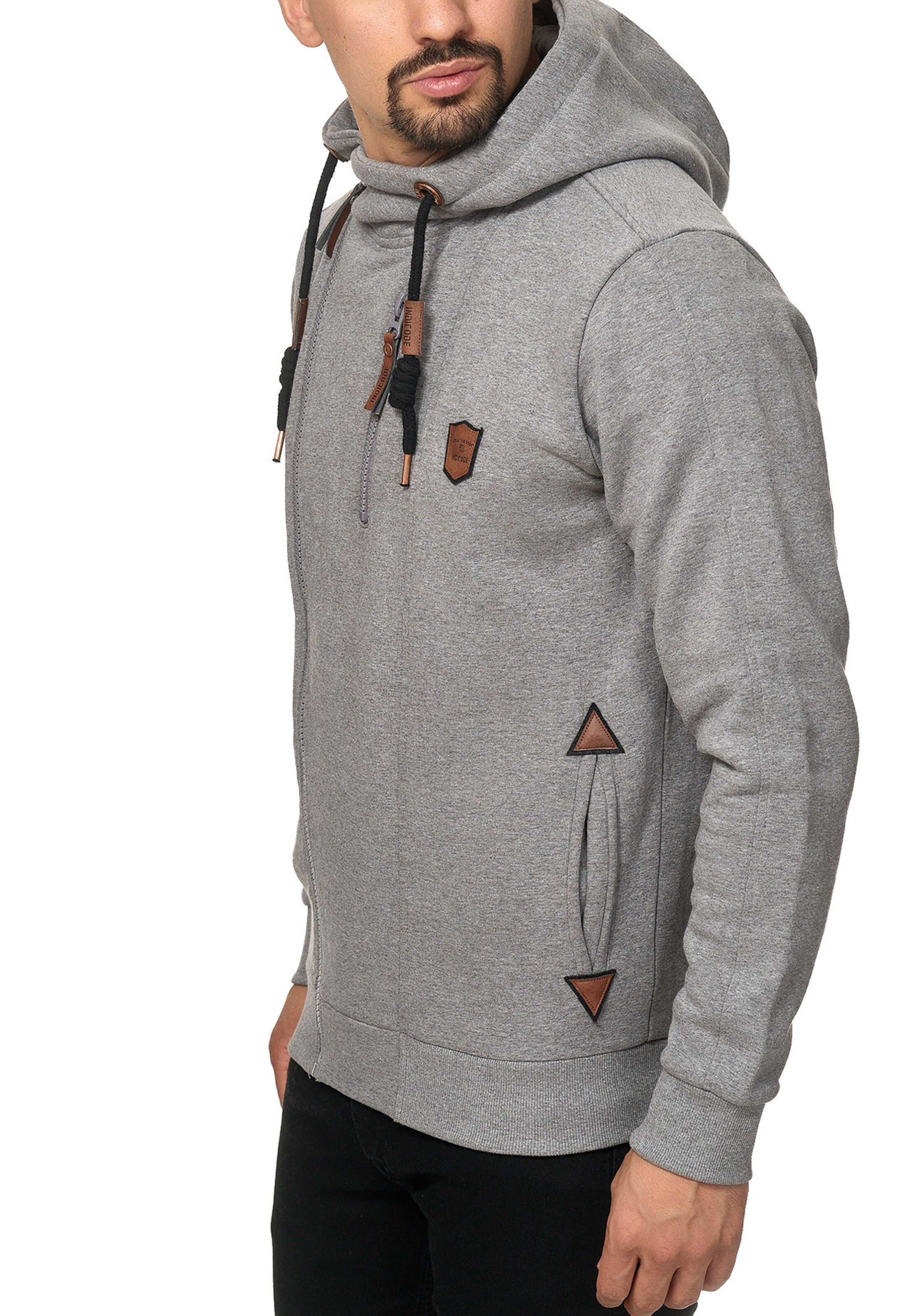 INDICODE JEANS Sweat jacket 'Elm' in Grey