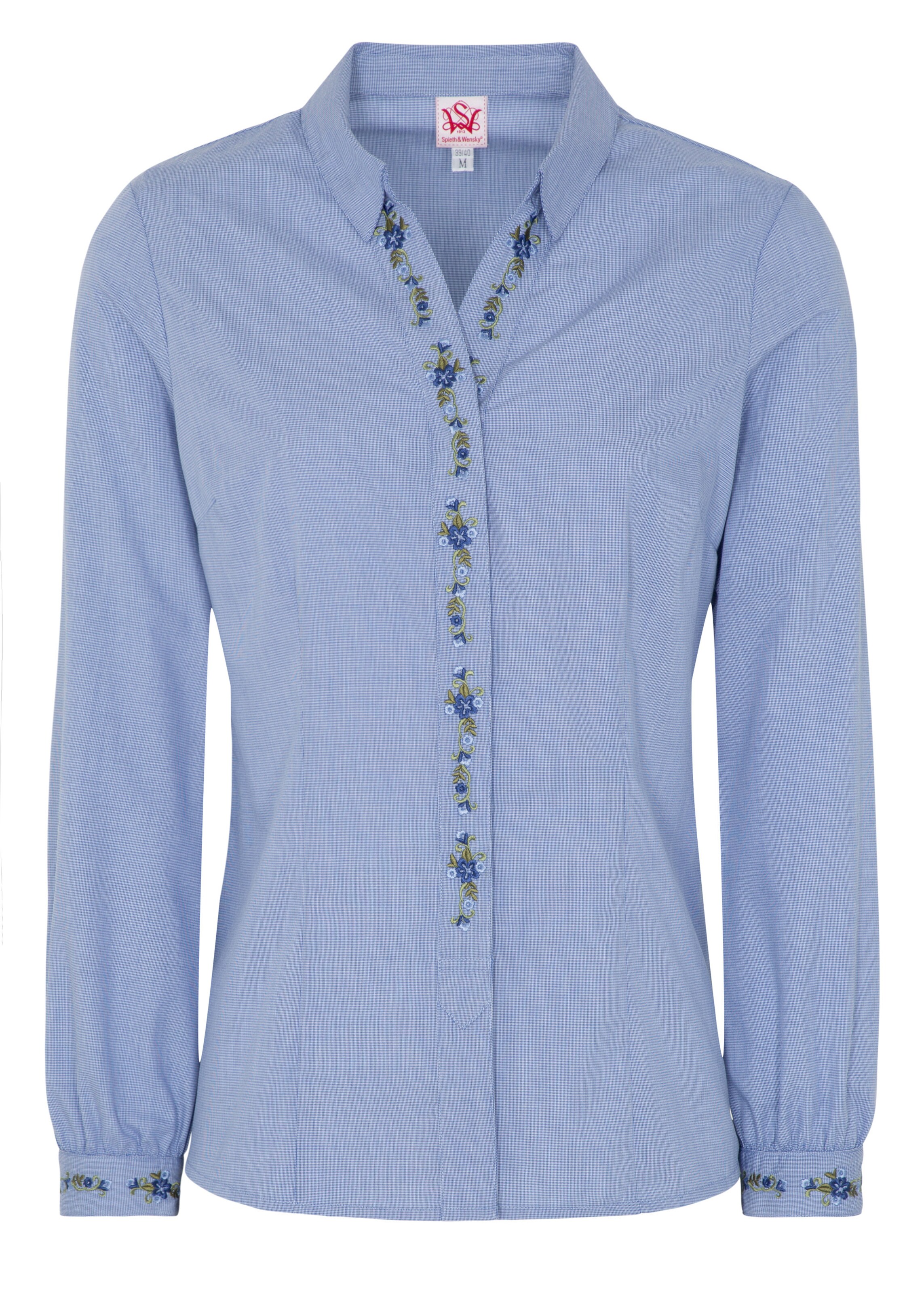SPIETH & WENSKY - Trachtenbluse 'Kornblume' in himmelblau