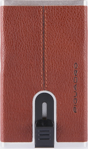 Piquadro Case 'Black Square' in Brown: front