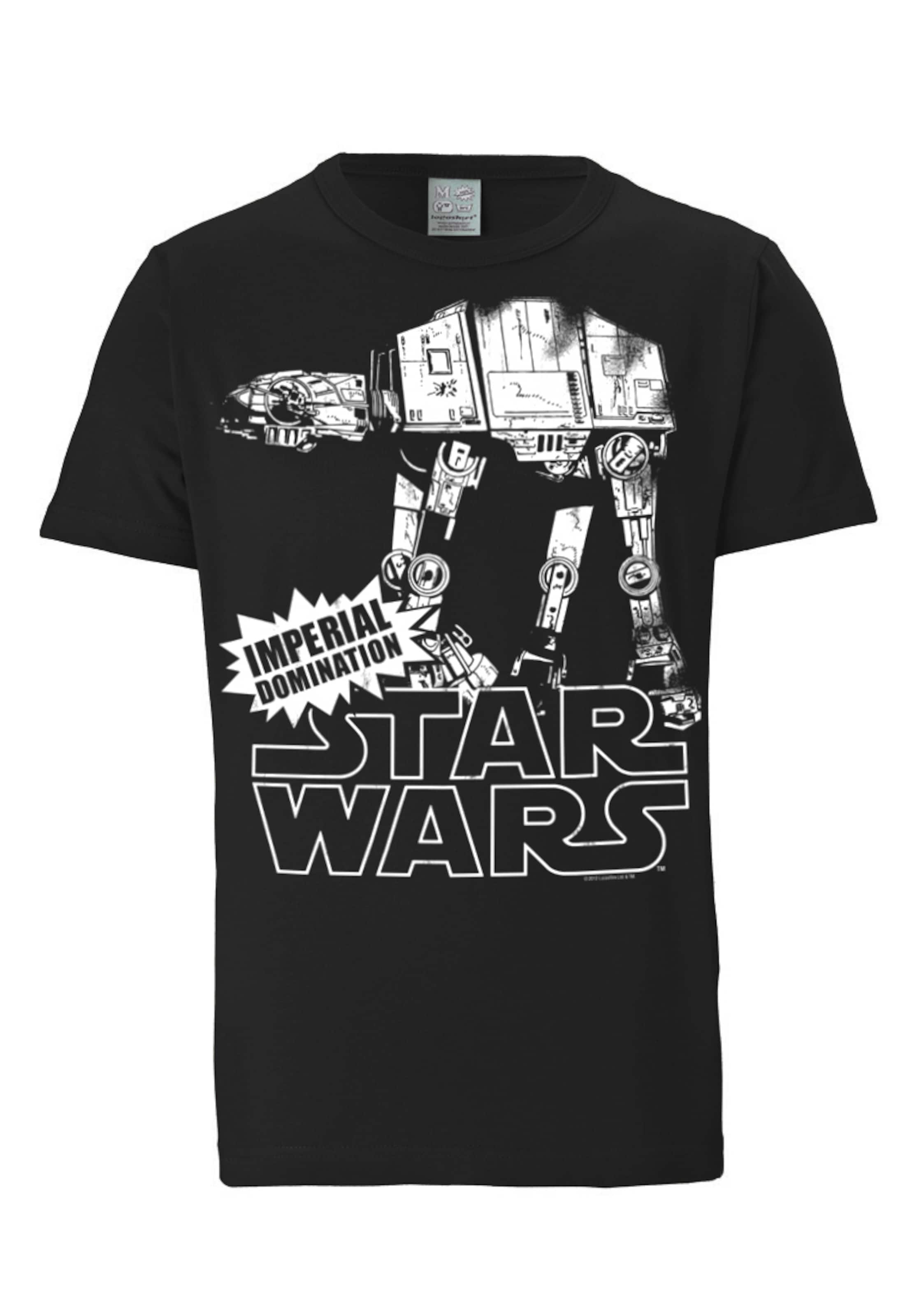 LOGOSHIRT Shirt 'AT- AT' in Zwart: voorkant