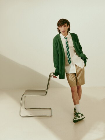 Green Cardigan College Look