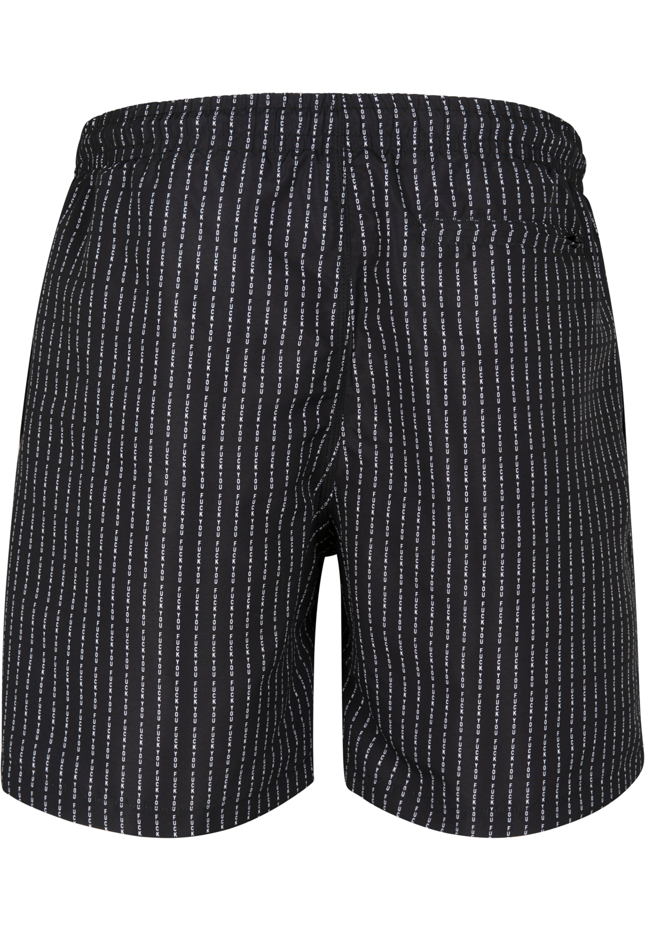 melns Mister Tee Peldšorti 'Fuck You': no priekšpuses