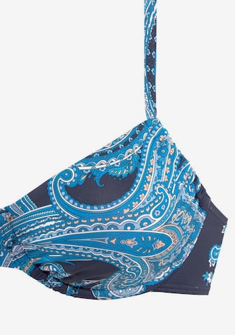 LASCANA Σουτιέν για T-Shirt Τοπ μπικίνι 'Boho' σε μπλε
