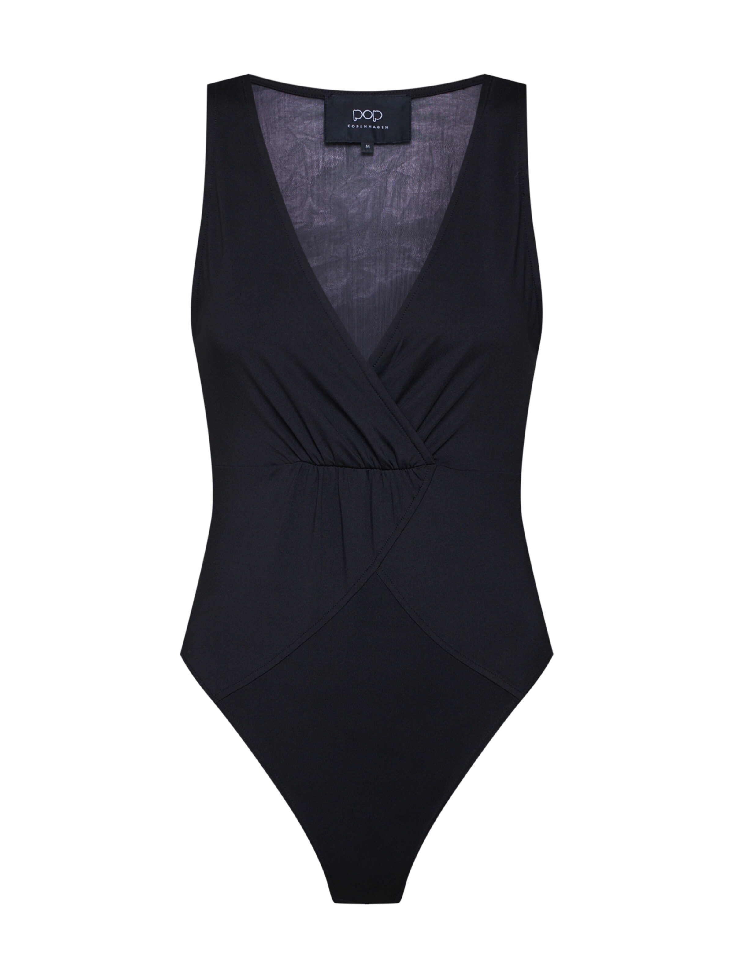 Pop Copenhagen - Top 'Draped Bodystocking' in de kleur Zwart