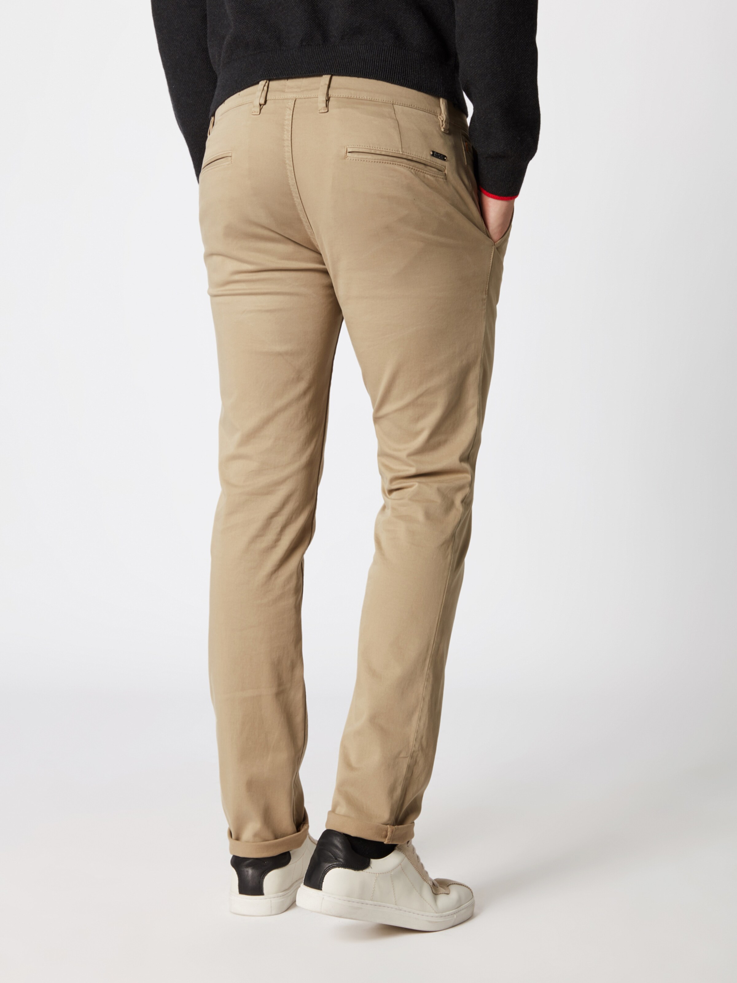 BOSS Chino 'Schino-Slim D' in de kleur Beige: Achteraanzicht